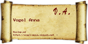 Vogel Anna névjegykártya