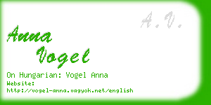 anna vogel business card